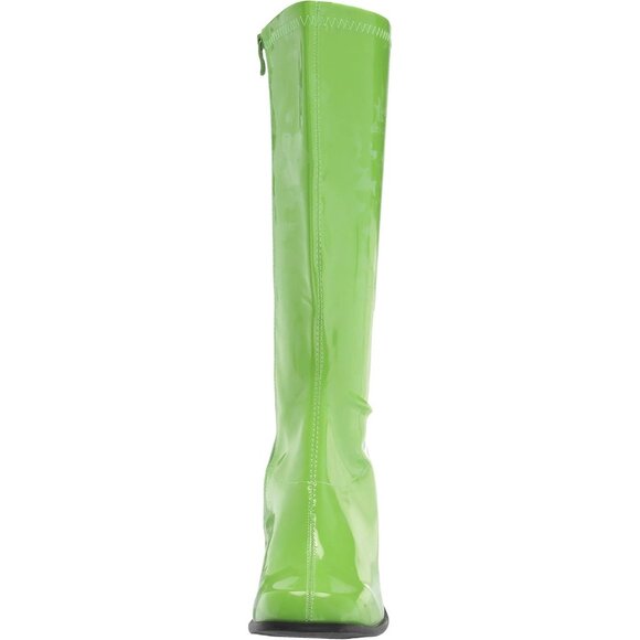 ⚡Women's Green Gogo Pull Up Boot Stacked Heel Inner Zipper Retro Knee High Boot - Picture 2 of 8